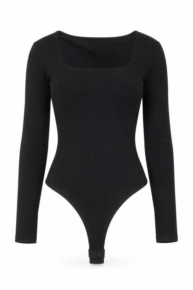 FW Bridge Womens Black Viscose Bodysuit One-Piece Size 12 Snap