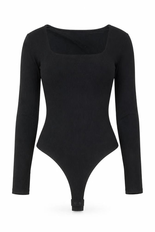 FW Bridge Womens Black Viscose Bodysuit One-Piece Size 12 Snap
