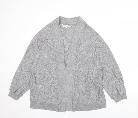 H&M Womens Grey V-Neck Polyester Cardigan Jumper Size XS