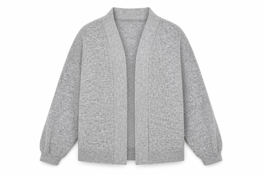 H&M Womens Grey V-Neck Polyester Cardigan Jumper Size XS