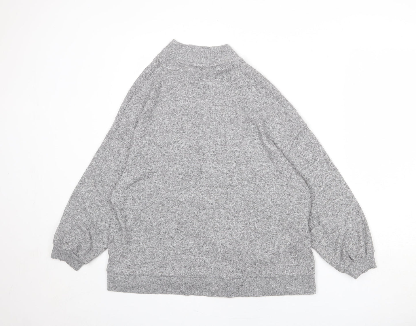 H&M Womens Grey V-Neck Polyester Cardigan Jumper Size XS