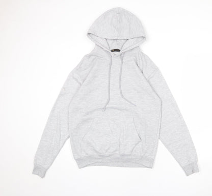 Additional front view of I SAW IT FIRST women’s grey cotton pullover hoodie, size S, pullover