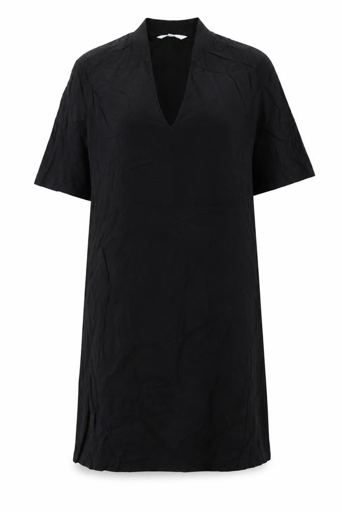 YAYA Womens Black Viscose A-Line Size 8 V-Neck Pullover