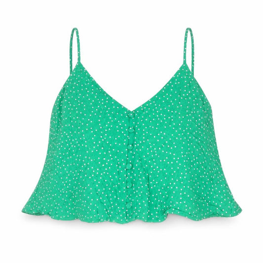 New Look Womens Green Polka Dot Viscose Camisole Tank Size 14 V-Neck