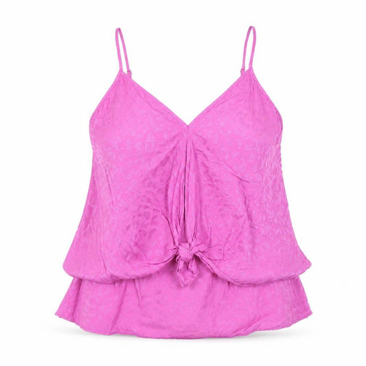 River Island Womens Purple Animal Print Viscose Camisole Tank Size 10 V-Neck - Side Stripe Detail