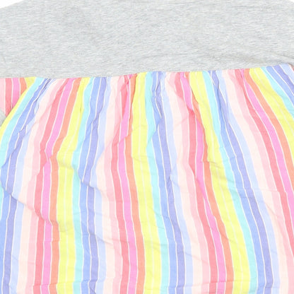 Brand and care label for Gap girls’ multicoloured striped cotton basic t-shirt, size 2XL, boat neck pullover