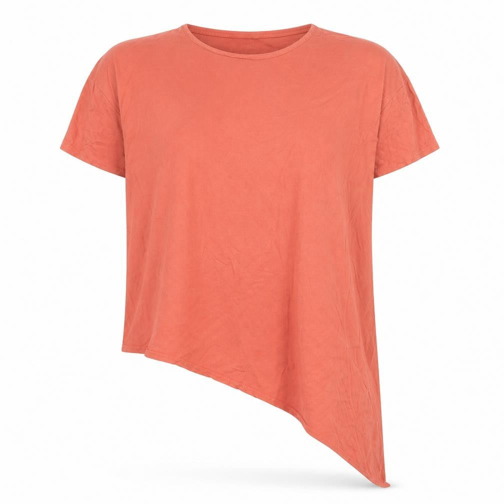 PRETTYLITTLETHING Womens Red Viscose Basic T-Shirt Size 8 Round Neck