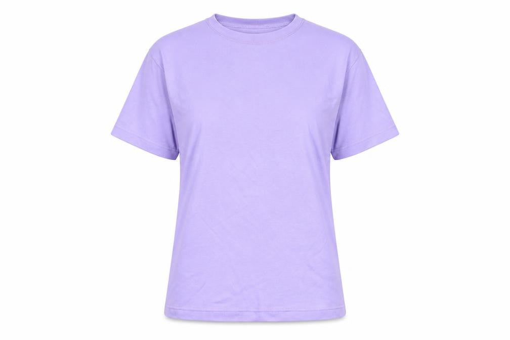 Bonmarché Womens Purple Polyester Basic T-Shirt Size M Round Neck