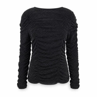 Divided by H&M Womens Black Nylon Basic Blouse Size M Boat Neck