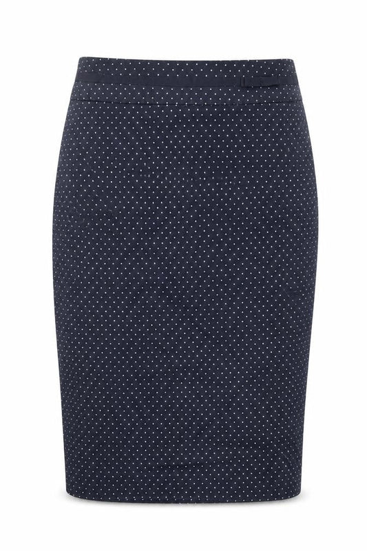Next Womens Blue Polka Dot Cotton Straight & Pencil Skirt Size 10 Zip