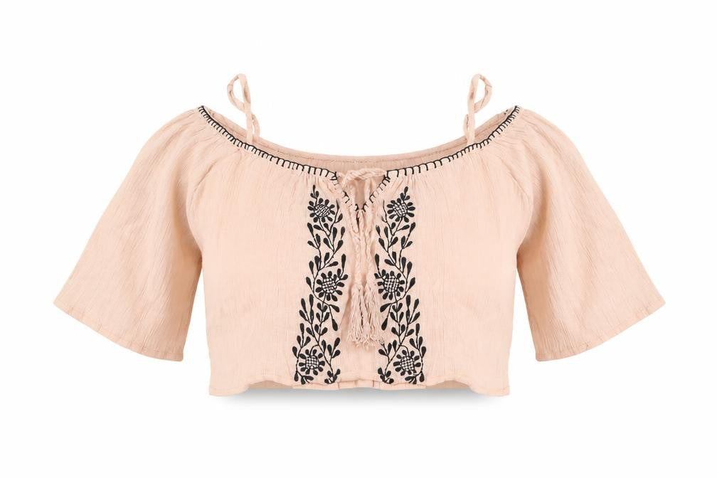 ASOS Womens Pink Cotton Basic Blouse Size 8 Off the Shoulder