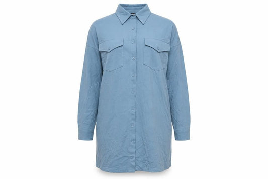 Missguided Womens Blue Polyester Shirt Dress Size 12 Collared Button