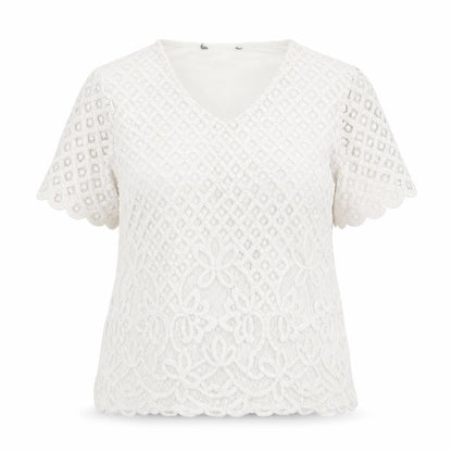 Bonmarché Womens Ivory Polyester Basic Blouse Size 20 V-Neck