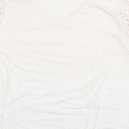 Bonmarché Womens Ivory Polyester Basic Blouse Size 20 V-Neck
