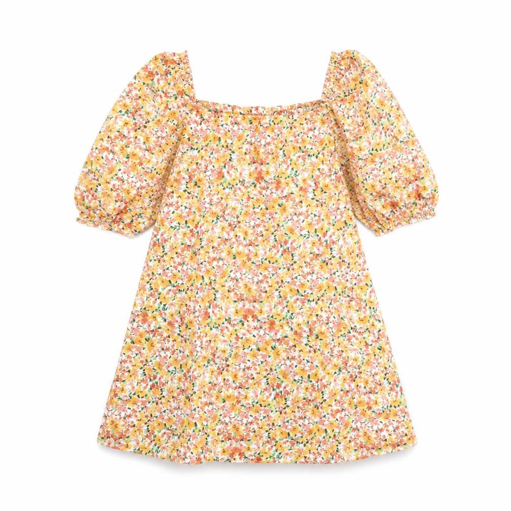 New Look Womens Multicoloured Floral 100% Cotton A-Line Size 8 Square Neck Pullover