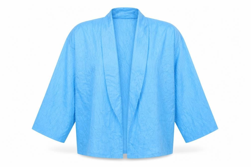 John Hagarty Womens Blue Polyester Kimono Blouse Size L V-Neck
