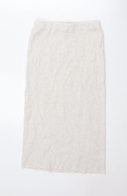 Zara Womens Ivory Polyester Straight & Pencil Skirt Size S