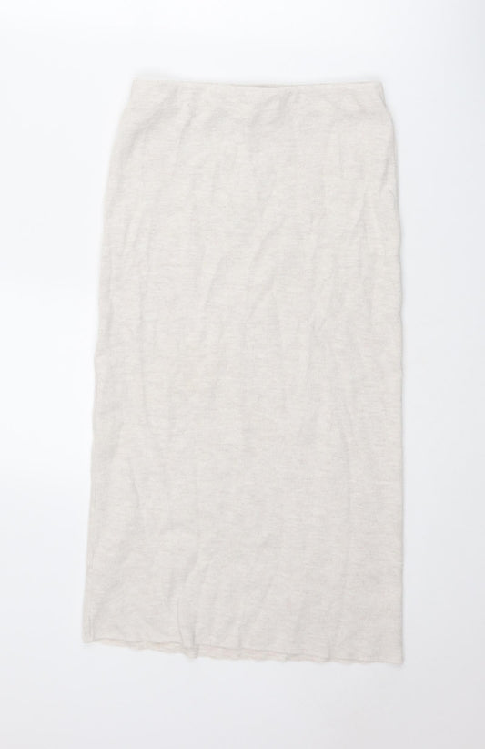 Zara Womens Ivory Polyester Straight & Pencil Skirt Size S