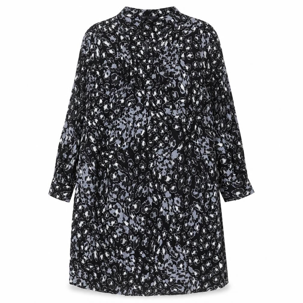Marks & Spencer Womens Black Geometric Viscose A-Line Size 8 Sweetheart Pullover