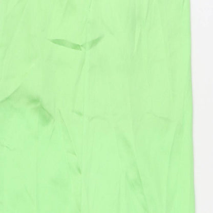 Zara Womens Green Polyester Maxi Skirt Size S Zip