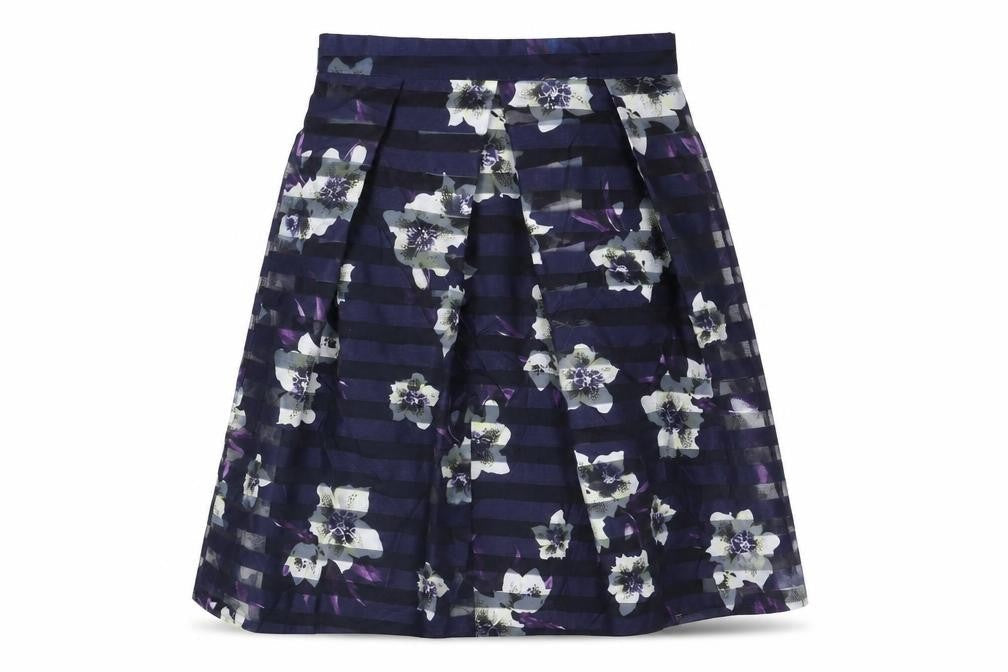 Apricot Womens Blue Geometric Polyester Tulip Skirt Size 12 Zip