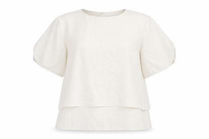 Mango Womens White Polyester Basic Blouse Size XS Round Neck