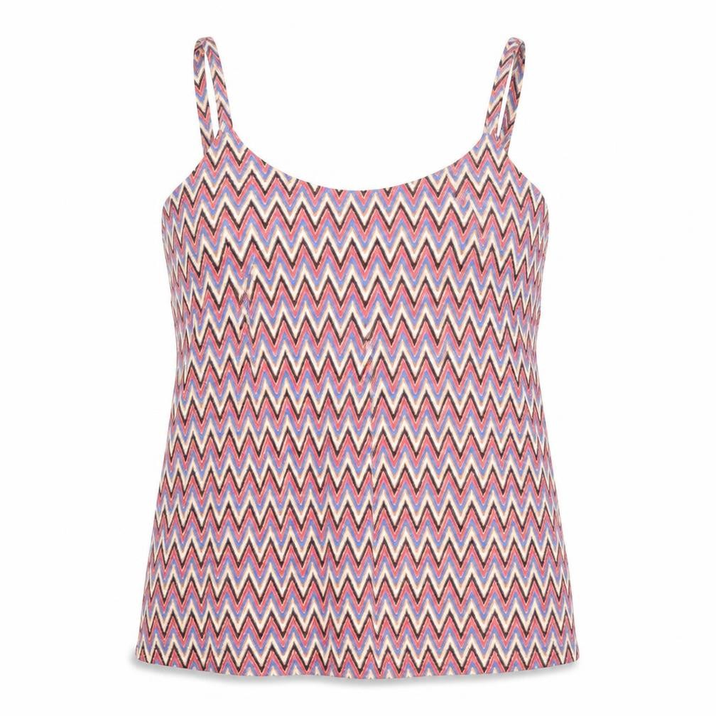 M&Co Womens Multicoloured Herringbone Viscose Basic Tank Size 12 V-Neck