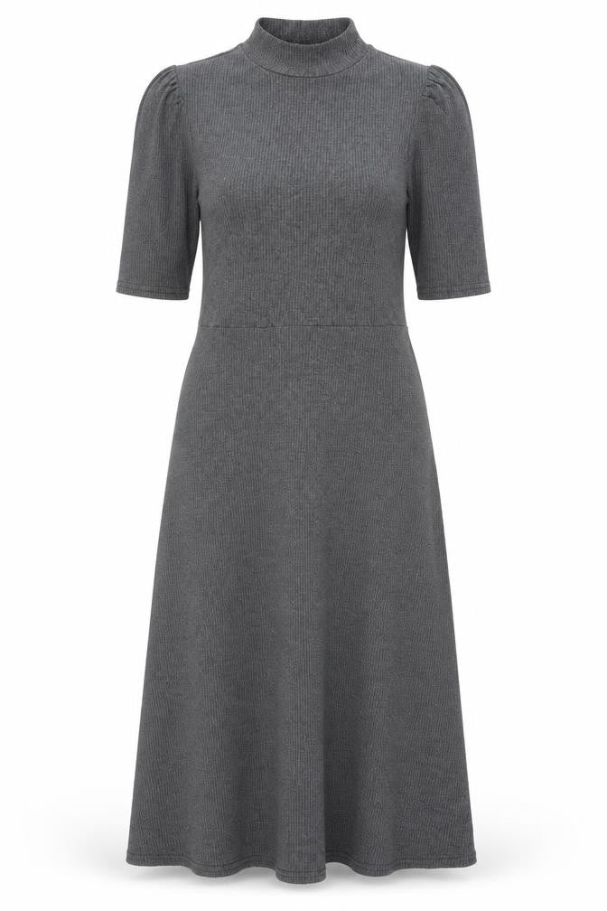 New Look Womens Grey Polyester A-Line Size 10 Mock Neck Pullover