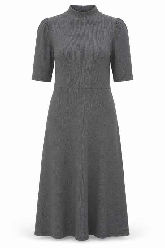 New Look Womens Grey Polyester A-Line Size 10 Mock Neck Pullover