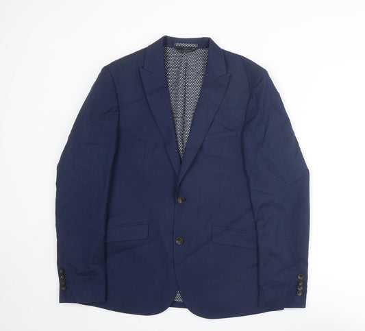Marks and Spencer Mens Blue Polyester Jacket Suit Jacket Size 38 Regular