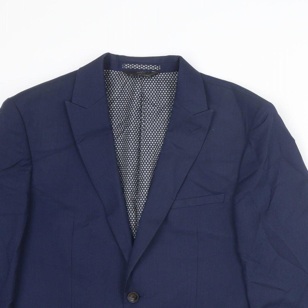 Marks and Spencer Mens Blue Polyester Jacket Suit Jacket Size 38 Regular