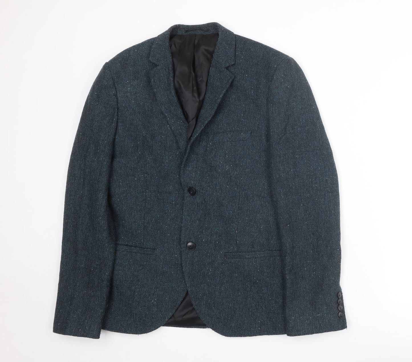 Topman Mens Blue Polyester Jacket Suit Jacket Size 38 Regular