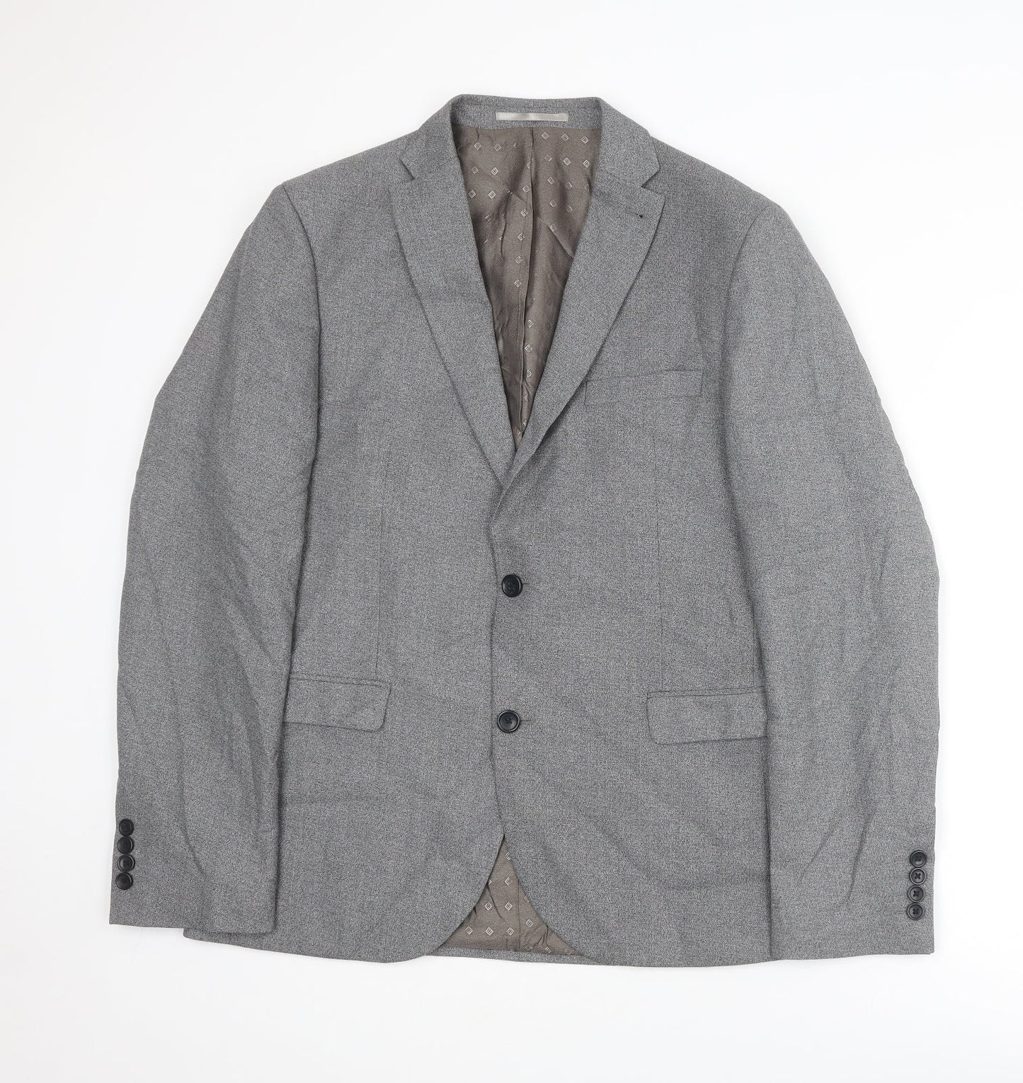NEXT Mens Grey Polyester Jacket Suit Jacket Size 42 Regular