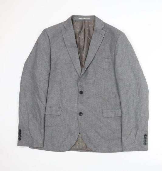 NEXT Mens Grey Polyester Jacket Suit Jacket Size 42 Regular