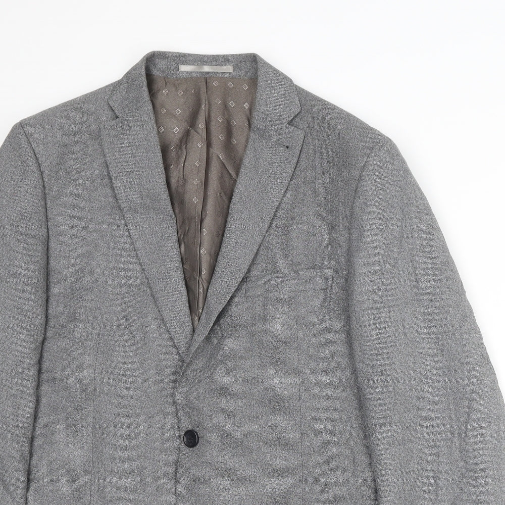 NEXT Mens Grey Polyester Jacket Suit Jacket Size 42 Regular