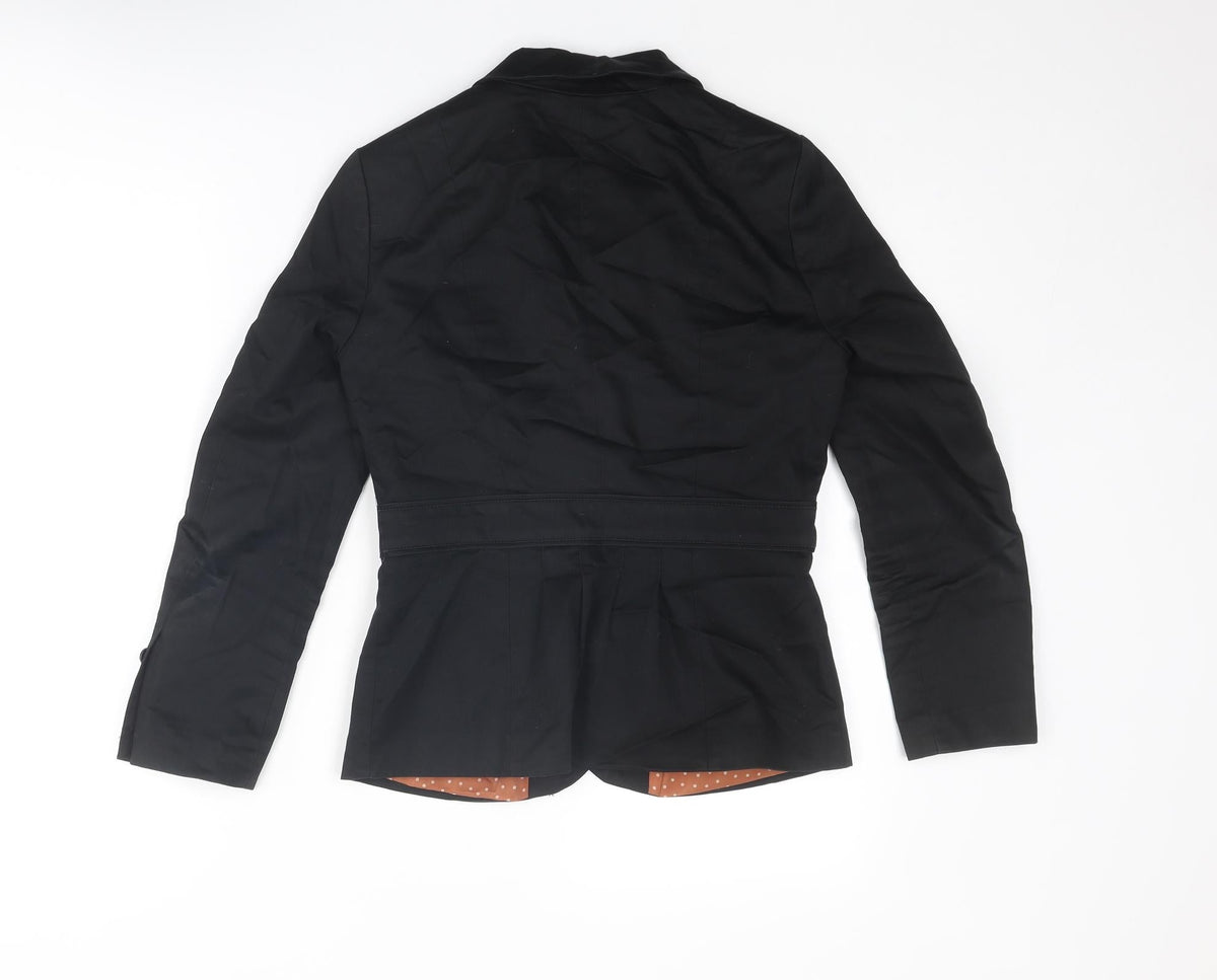 H&M Womens Black Jacket Blazer Size 8 Button