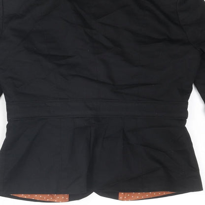 H&M Womens Black Jacket Blazer Size 8 Button
