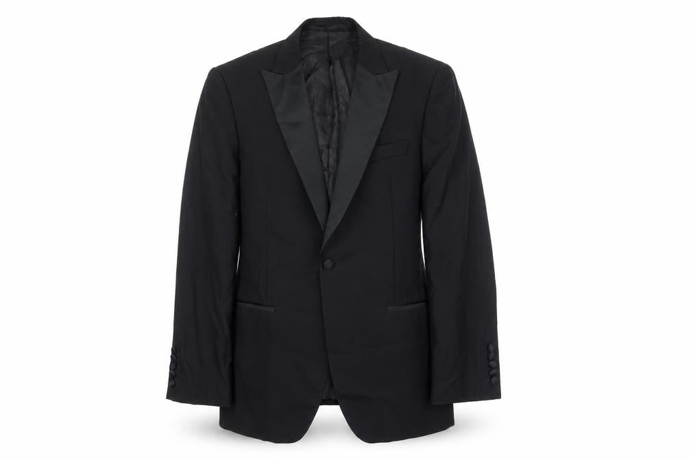Autograph Mens Black Wool Tuxedo Blazer Size 42 Regular - Five button sleeve