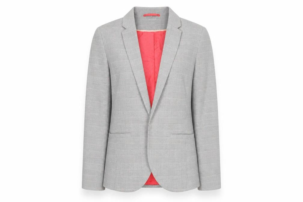 Dorothy Perkins Womens Grey Plaid Polyester Jacket Blazer Size 10