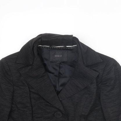 Coast Womens Black Jacket Size 8 Button