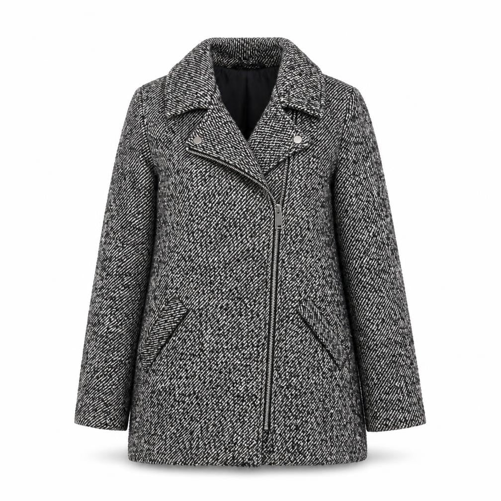 River Island Womens Grey Overcoat Coat Size 6 Snap