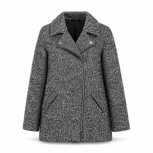 River Island Womens Grey Overcoat Coat Size 6 Snap