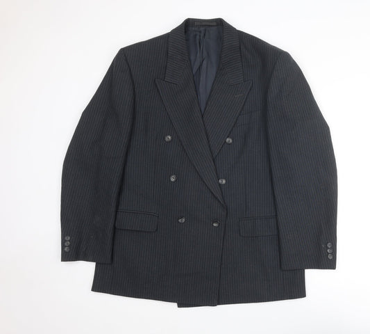 Daniel Drescott Mens Grey Striped Wool Jacket Suit Jacket Size 44 Regular