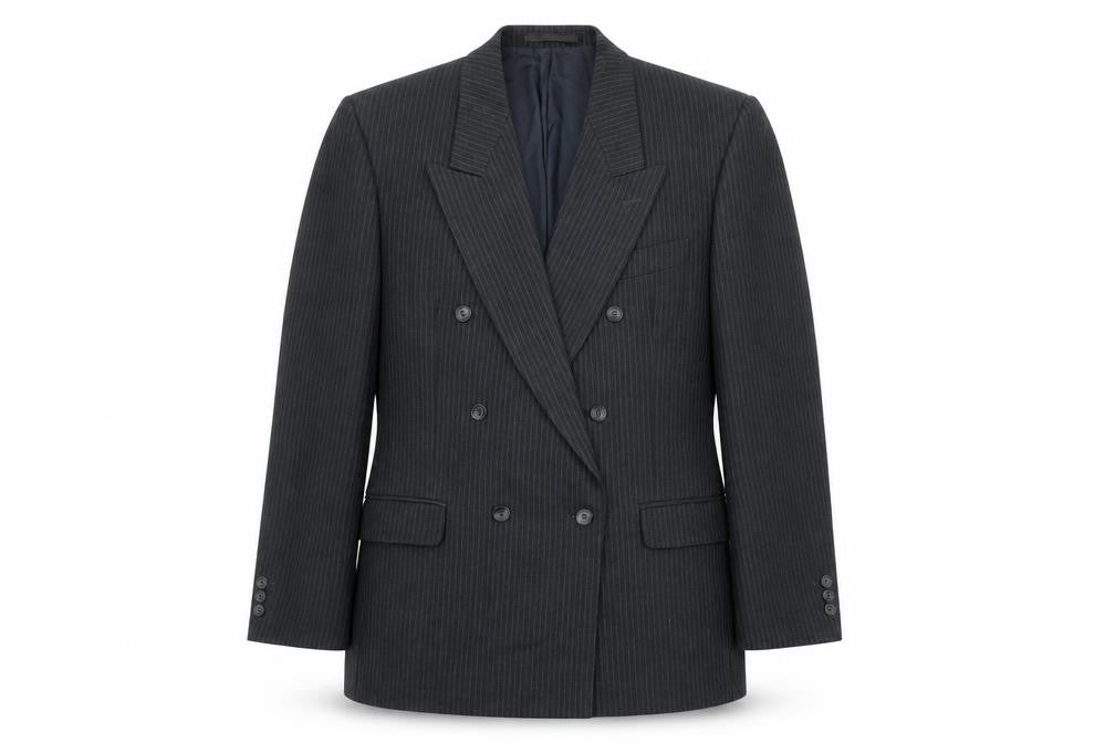 Daniel Drescott Mens Grey Striped Wool Jacket Suit Jacket Size 44 Regular