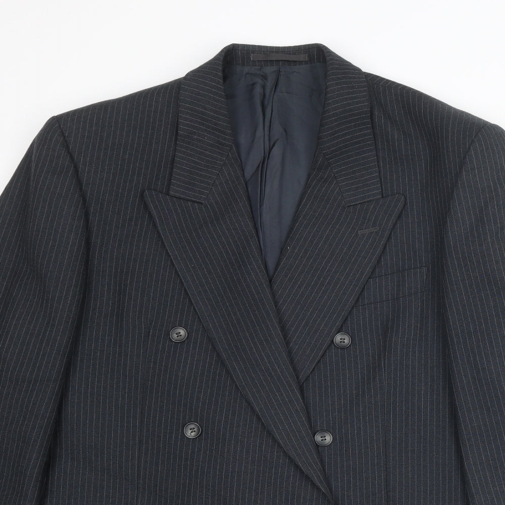 Daniel Drescott Mens Grey Striped Wool Jacket Suit Jacket Size 44 Regular