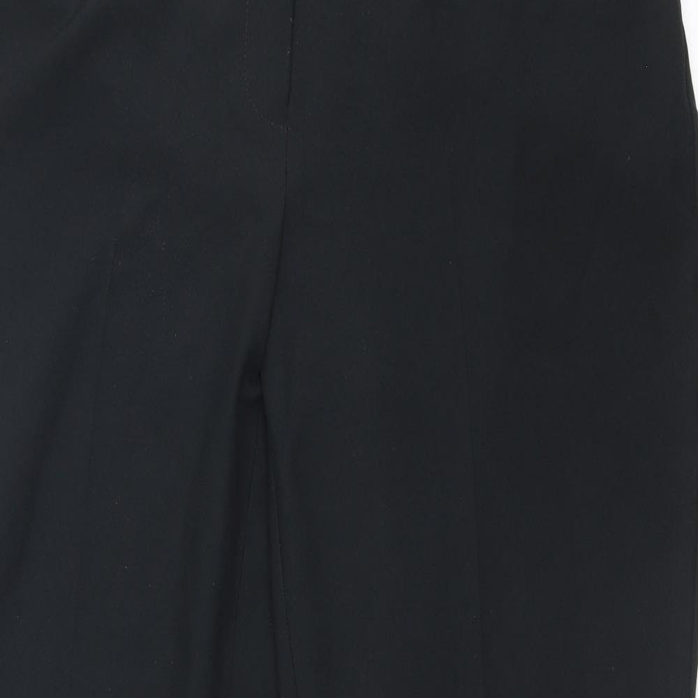 BHS Womens Black Polyester Trousers Size 14 L27 in Regular Zip