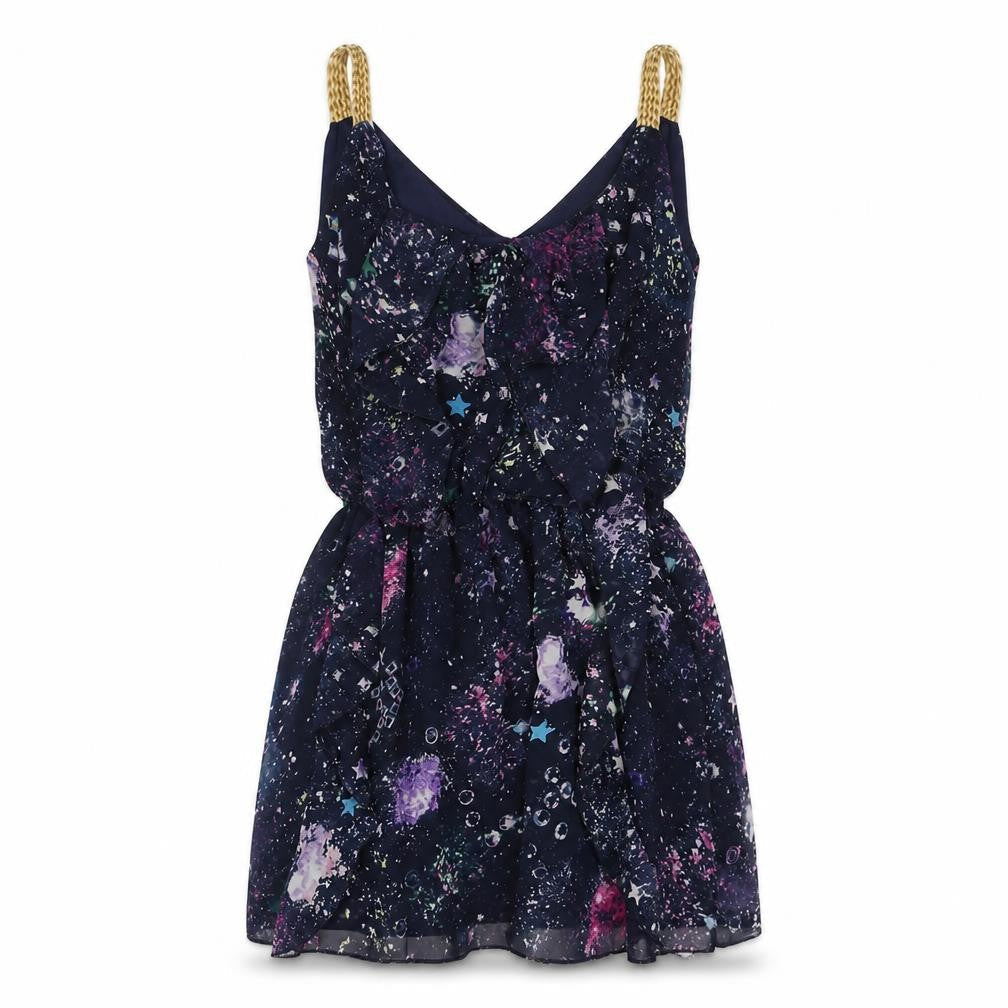 Love Struck Womens Blue Geometric Polyester Mini Size S Round Neck Pullover - Star pattern