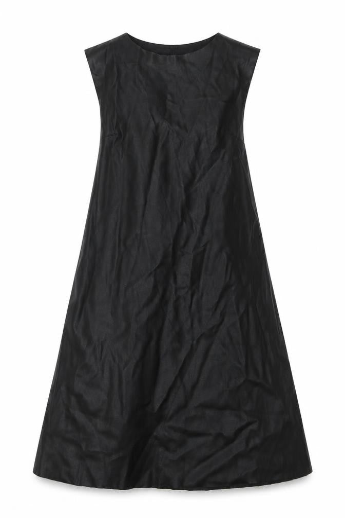 Zara Womens Black Viscose Tank Dress Size S Round Neck Tie