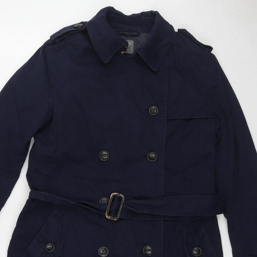 Gap Womens Blue Pea Coat Coat Size S Button