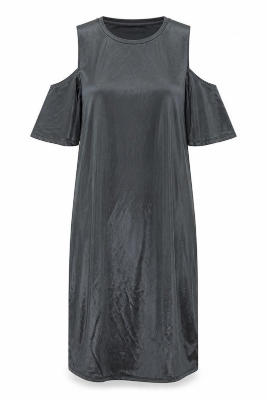Zara Womens Grey Viscose A-Line Size S Round Neck Pullover - Cold shoulder